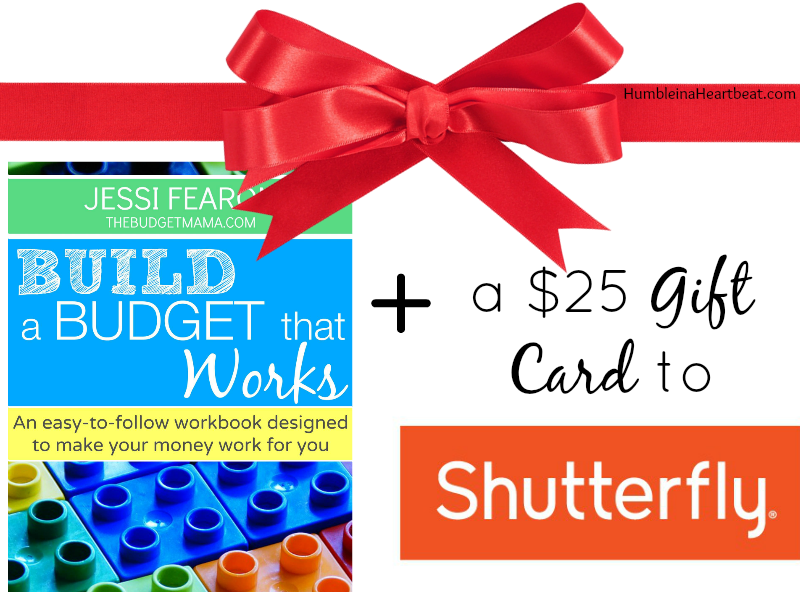 Enter for your chance to win the free workbook, Build a Budget that Works, as well as a $25 gift card for Shutterfly! Ends 11/24