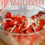 Make this tomato onion salad as a side dish at any barbecue this summer and people will be coming back for more!