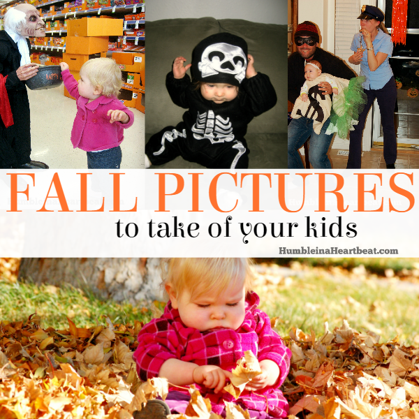 Fall is such a perfect time to take tons of pictures. Here is a list of all the activities your kids might do this fall that you should be ready to capture through your lens.