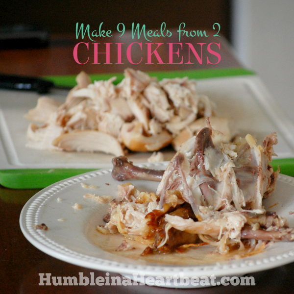 Are you making the most of your chicken? This step-by-step tutorial can help you make 9 meals from two whole chickens! And you won't feel deprived!