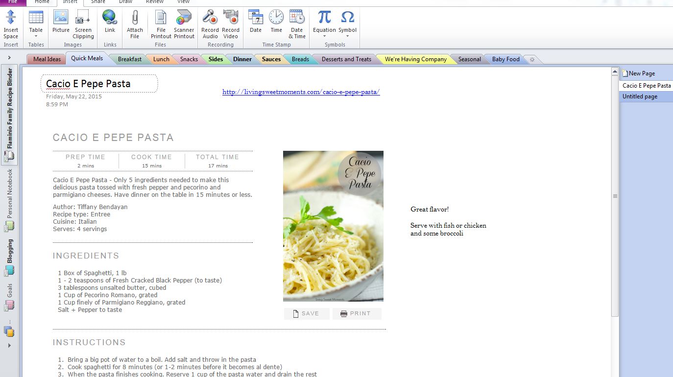 How to Use OneNote to Organize All Your Recipes Feeding Our Flamingos