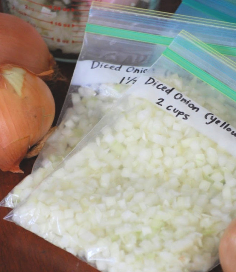 The single best thing you can do to speed up your cooking process is keeping onions in the freezer. I’m not even kidding! Learn all about how to freeze onions now so you can get dinner on the table faster!