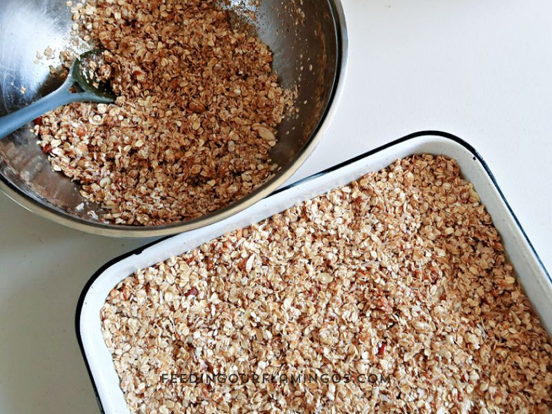 Make ahead freezer granola is perfect for busy families on busy mornings!