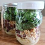 Make-Ahead Chicken and Spinach Mason Jar Salad