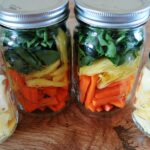 Have some tropical fruits you need to use up? This juice has pineapple, mango, carrots, and spinach and tastes so delicious!