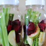 The color of this juice is so vibrant! It calls for green apples, beets, and celery, and is full of nutrition.